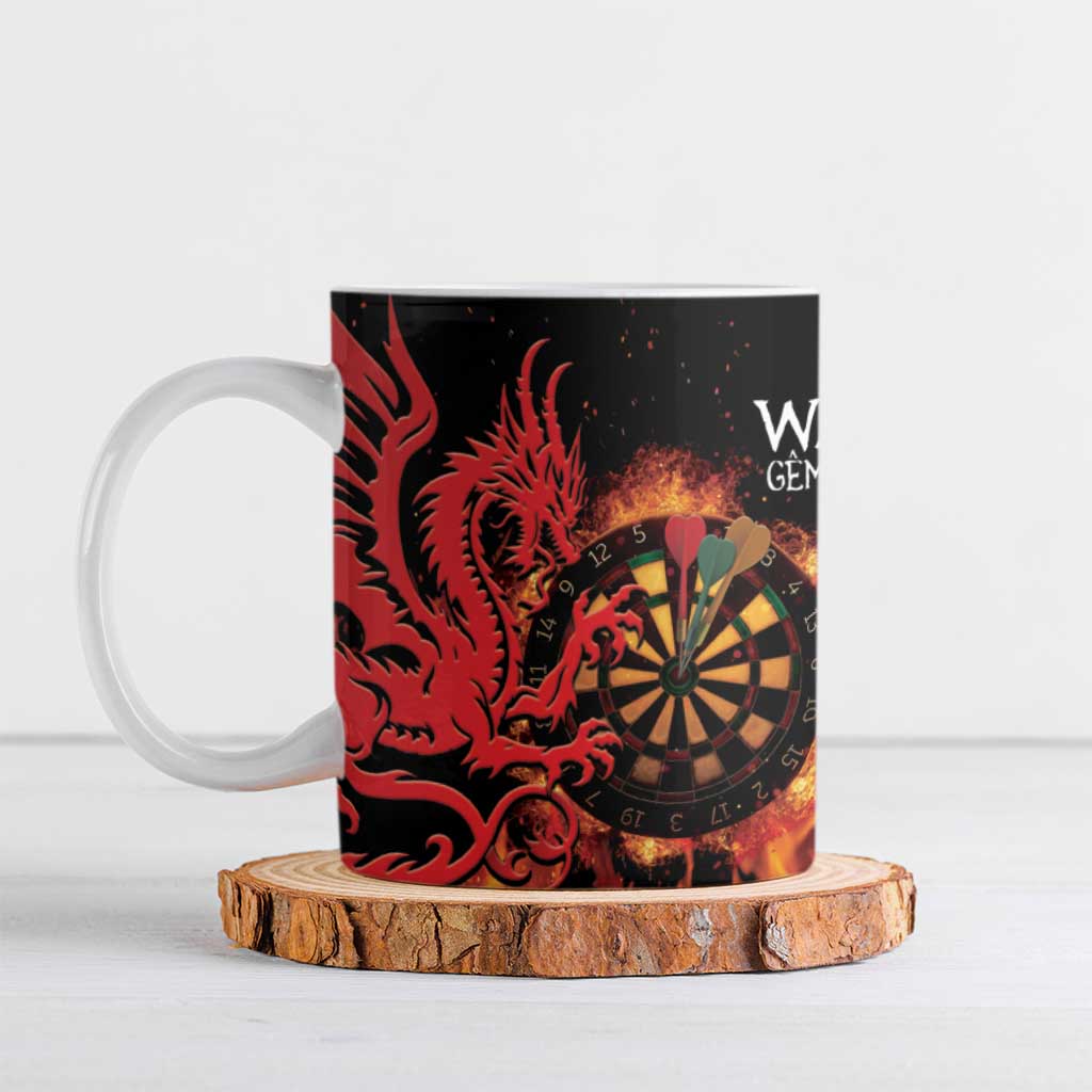 Wales Darts Ceramic Mug Cymru Dragon Gem Ymlaen Flaming Vibes - Wonder Print Shop