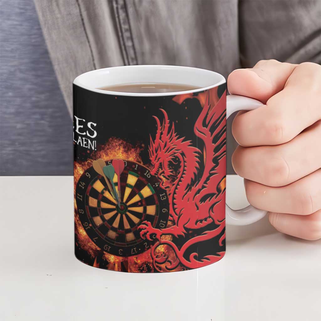 Wales Darts Ceramic Mug Cymru Dragon Gem Ymlaen Flaming Vibes - Wonder Print Shop