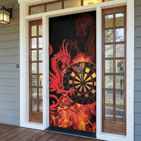 Wales Darts Door Cover Cymru Dragon Gem Ymlaen Flaming Vibes - Wonder Print Shop