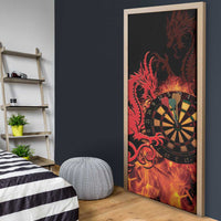 Wales Darts Door Cover Cymru Dragon Gem Ymlaen Flaming Vibes - Wonder Print Shop
