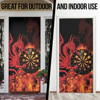 Wales Darts Door Cover Cymru Dragon Gem Ymlaen Flaming Vibes - Wonder Print Shop