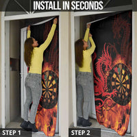Wales Darts Door Cover Cymru Dragon Gem Ymlaen Flaming Vibes - Wonder Print Shop