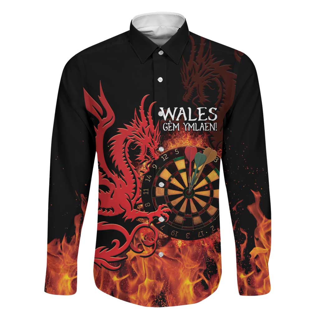 Wales Darts Family Matching Long Sleeve Bodycon Dress and Hawaiian Shirt Cymru Dragon Gem Ymlaen Flaming Vibes - Wonder Print Shop