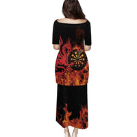 Wales Darts Family Matching Puletasi and Hawaiian Shirt Cymru Dragon Gem Ymlaen Flaming Vibes - Wonder Print Shop