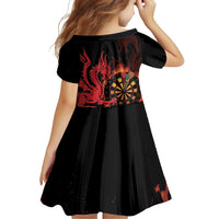 Wales Darts Family Matching Short Sleeve Bodycon Dress and Hawaiian Shirt Cymru Dragon Gem Ymlaen Flaming Vibes - Wonder Print Shop