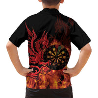 Wales Darts Family Matching Summer Maxi Dress and Hawaiian Shirt Cymru Dragon Gem Ymlaen Flaming Vibes - Wonder Print Shop