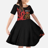 Wales Darts Family Matching Summer Maxi Dress and Hawaiian Shirt Cymru Dragon Gem Ymlaen Flaming Vibes - Wonder Print Shop