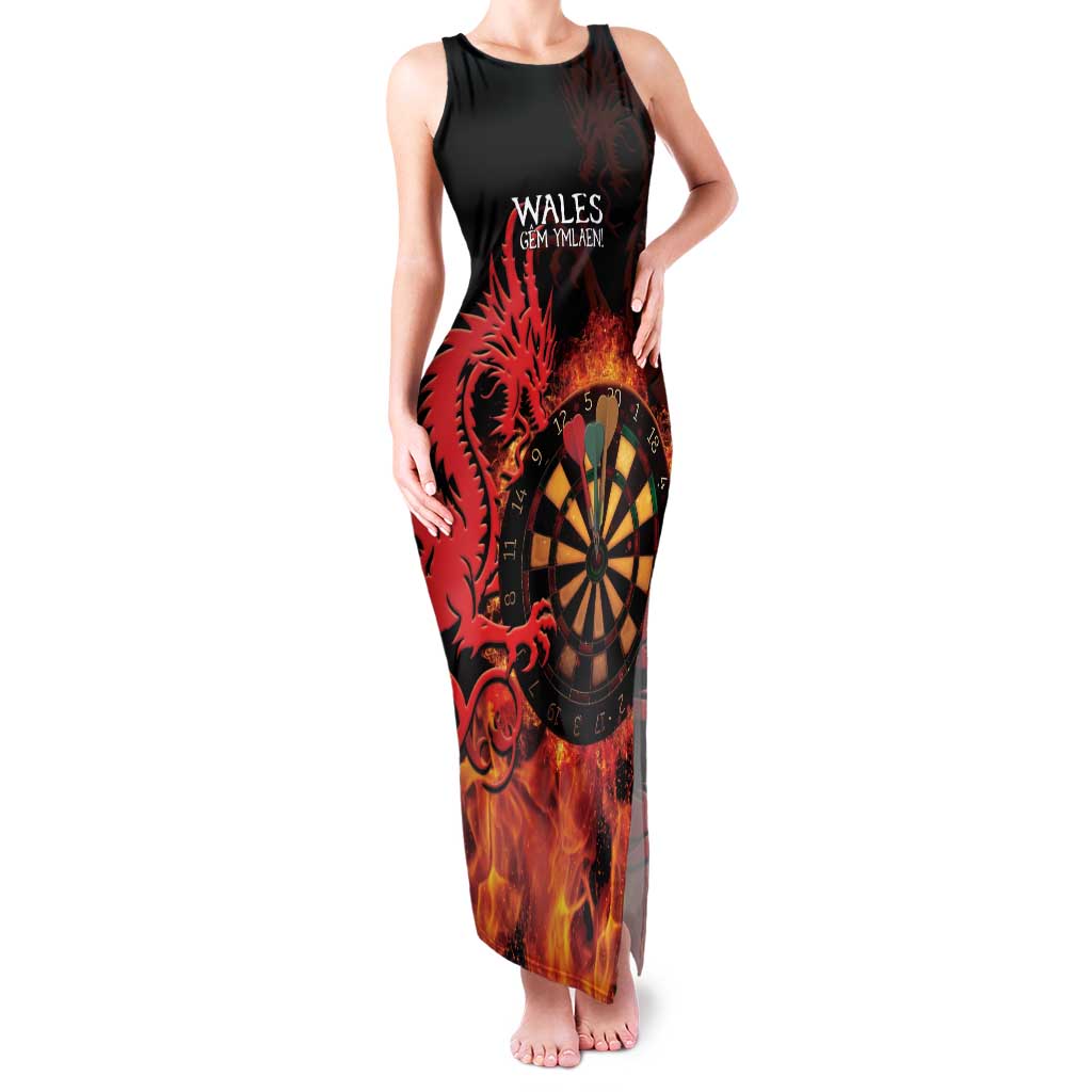 Wales Darts Family Matching Tank Maxi Dress and Hawaiian Shirt Cymru Dragon Gem Ymlaen Flaming Vibes - Wonder Print Shop