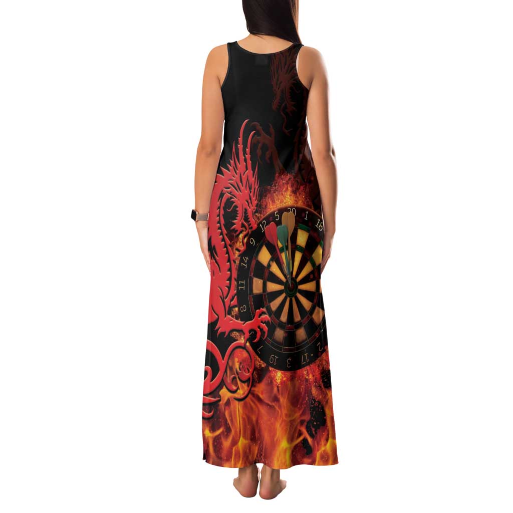 Wales Darts Family Matching Tank Maxi Dress and Hawaiian Shirt Cymru Dragon Gem Ymlaen Flaming Vibes - Wonder Print Shop