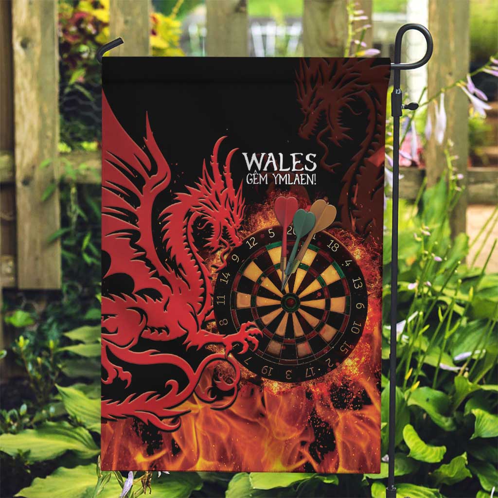 Wales Darts Garden Flag Cymru Dragon Gem Ymlaen Flaming Vibes - Wonder Print Shop