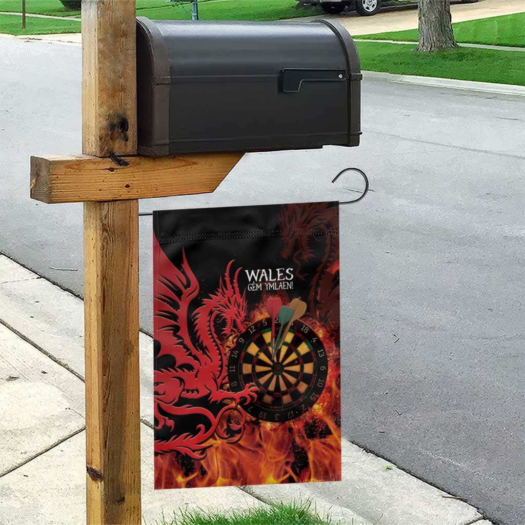 Wales Darts Garden Flag Cymru Dragon Gem Ymlaen Flaming Vibes - Wonder Print Shop