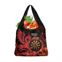 Wales Darts Grocery Bag Cymru Dragon Gem Ymlaen Flaming Vibes - Wonder Print Shop