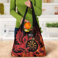 Wales Darts Grocery Bag Cymru Dragon Gem Ymlaen Flaming Vibes - Wonder Print Shop