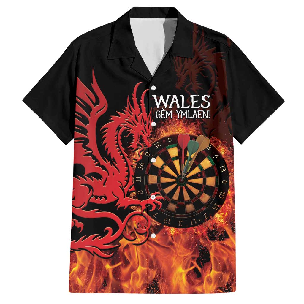 Wales Darts Hawaiian Shirt Cymru Dragon Gem Ymlaen Flaming Vibes - Wonder Print Shop