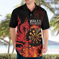 Wales Darts Hawaiian Shirt Cymru Dragon Gem Ymlaen Flaming Vibes - Wonder Print Shop