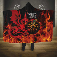 Wales Darts Hooded Blanket Cymru Dragon Gem Ymlaen Flaming Vibes - Wonder Print Shop