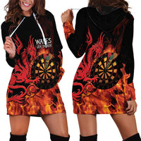 Wales Darts Hoodie Dress Cymru Dragon Gem Ymlaen Flaming Vibes - Wonder Print Shop