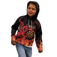 Wales Darts Kid Hoodie Cymru Dragon Gem Ymlaen Flaming Vibes - Wonder Print Shop