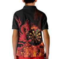 Wales Darts Kid Polo Shirt Cymru Dragon Gem Ymlaen Flaming Vibes - Wonder Print Shop