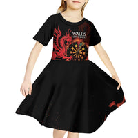 Wales Darts Kid Short Sleeve Dress Cymru Dragon Gem Ymlaen Flaming Vibes - Wonder Print Shop