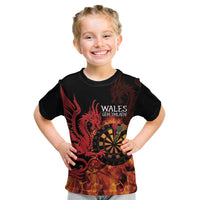 Wales Darts Kid T Shirt Cymru Dragon Gem Ymlaen Flaming Vibes - Wonder Print Shop