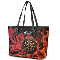 Wales Darts Leather Tote Bag Cymru Dragon Gem Ymlaen Flaming Vibes - Wonder Print Shop