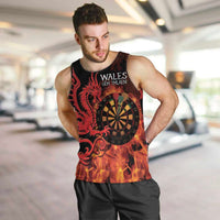 Wales Darts Men Tank Top Cymru Dragon Gem Ymlaen Flaming Vibes - Wonder Print Shop