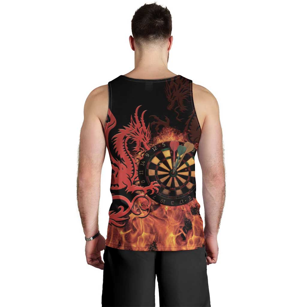 Wales Darts Men Tank Top Cymru Dragon Gem Ymlaen Flaming Vibes - Wonder Print Shop