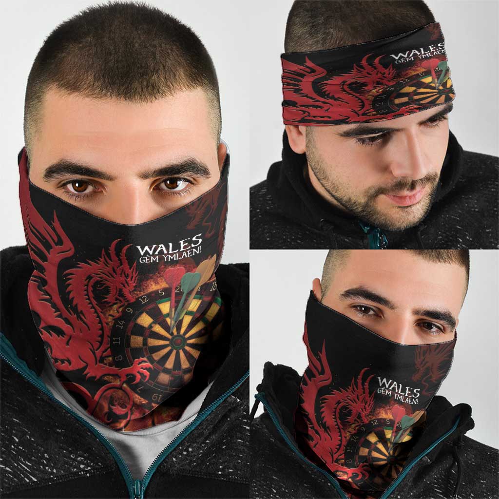Wales Darts Neck Gaiter Cymru Dragon Gem Ymlaen Flaming Vibes - Wonder Print Shop