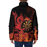 Wales Darts Padded Jacket Cymru Dragon Gem Ymlaen Flaming Vibes - Wonder Print Shop