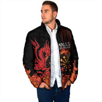 Wales Darts Padded Jacket Cymru Dragon Gem Ymlaen Flaming Vibes - Wonder Print Shop