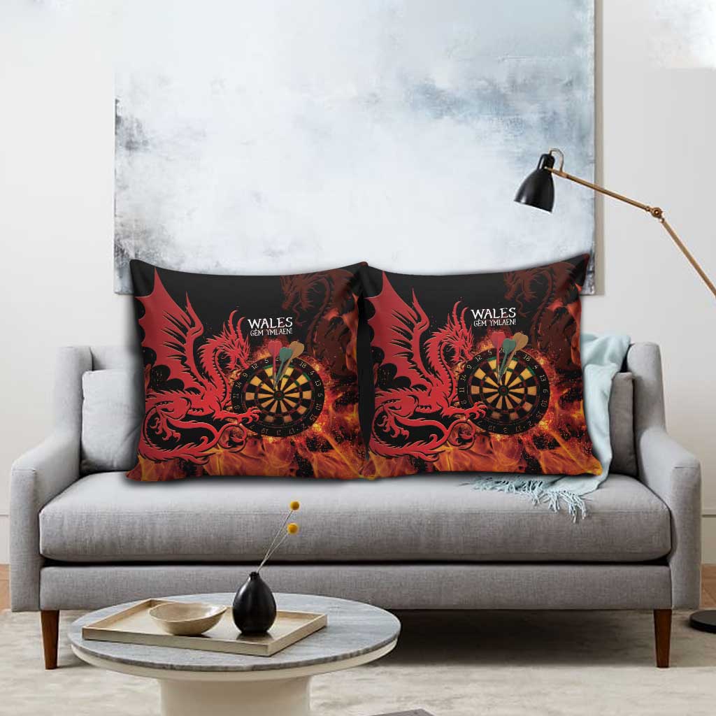 Wales Darts Pillow Cover Cymru Dragon Gem Ymlaen Flaming Vibes - Wonder Print Shop