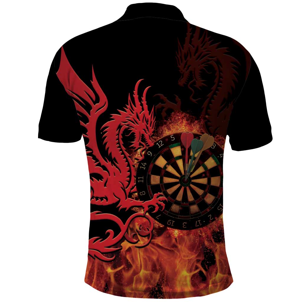 Wales Darts Polo Shirt Cymru Dragon Gem Ymlaen Flaming Vibes - Wonder Print Shop