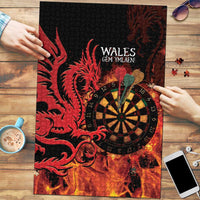 Wales Darts Puzzle Cymru Dragon Gem Ymlaen Flaming Vibes - Wonder Print Shop