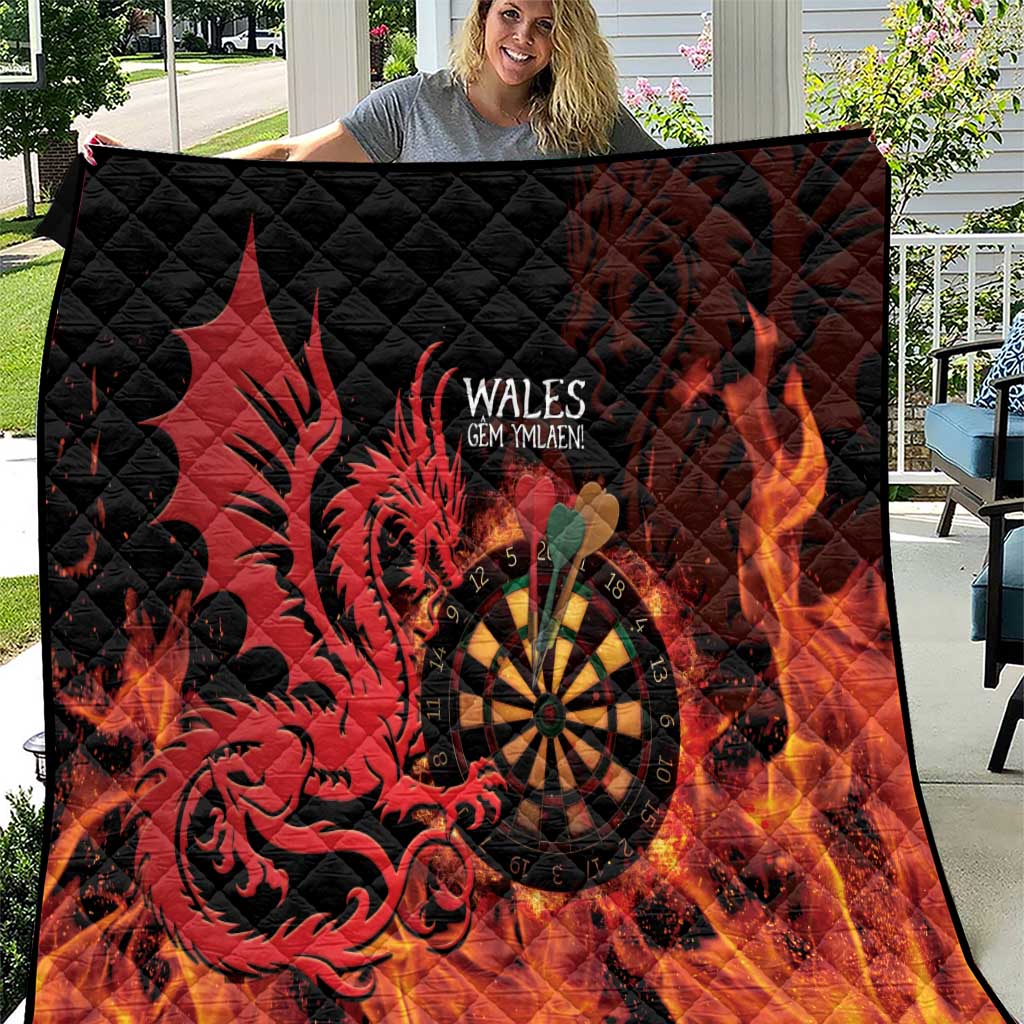 Wales Darts Quilt Cymru Dragon Gem Ymlaen Flaming Vibes - Wonder Print Shop