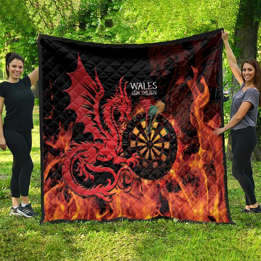 Wales Darts Quilt Cymru Dragon Gem Ymlaen Flaming Vibes - Wonder Print Shop