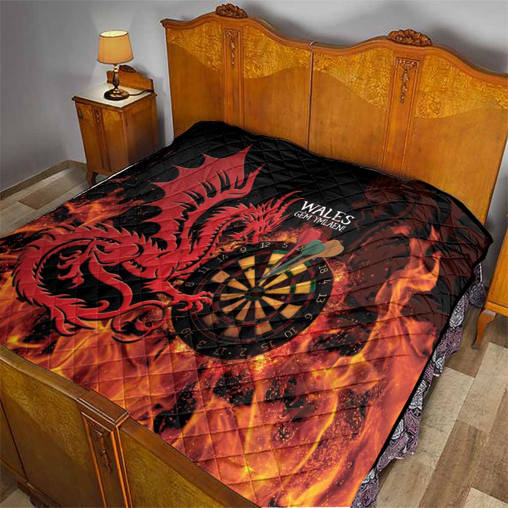 Wales Darts Quilt Cymru Dragon Gem Ymlaen Flaming Vibes - Wonder Print Shop