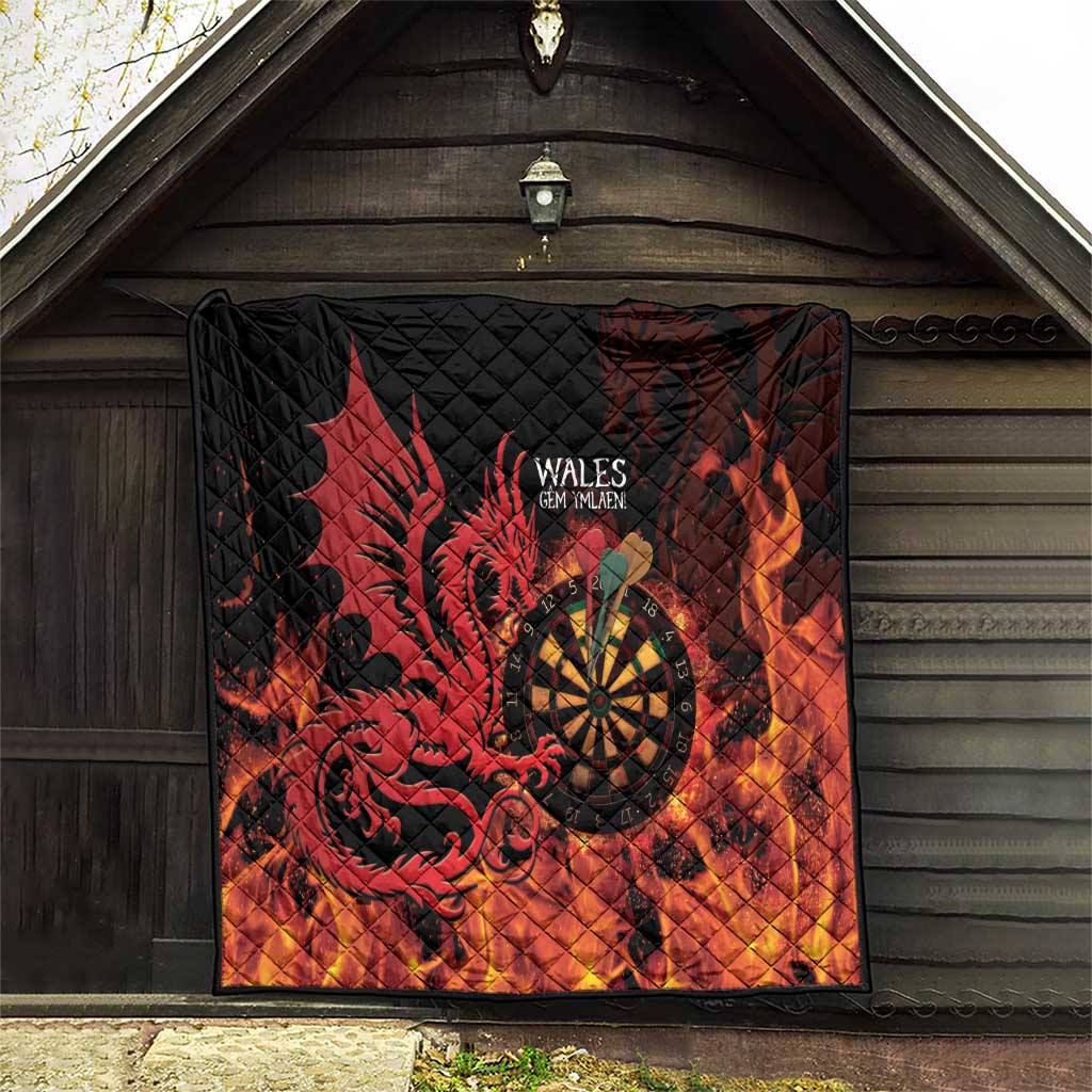Wales Darts Quilt Cymru Dragon Gem Ymlaen Flaming Vibes - Wonder Print Shop