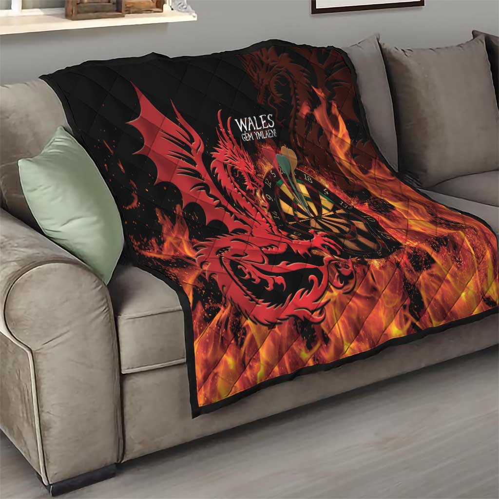 Wales Darts Quilt Cymru Dragon Gem Ymlaen Flaming Vibes - Wonder Print Shop