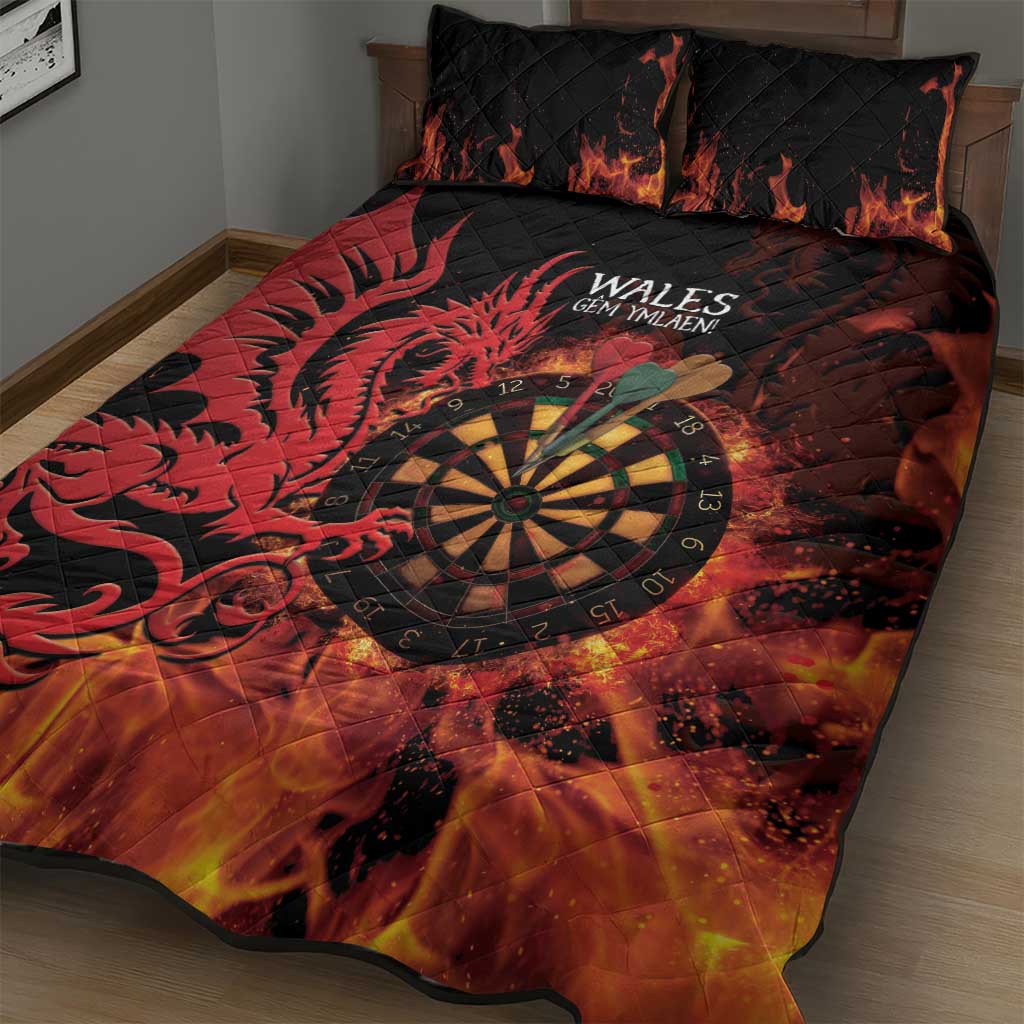 Wales Darts Quilt Bed Set Cymru Dragon Gem Ymlaen Flaming Vibes - Wonder Print Shop