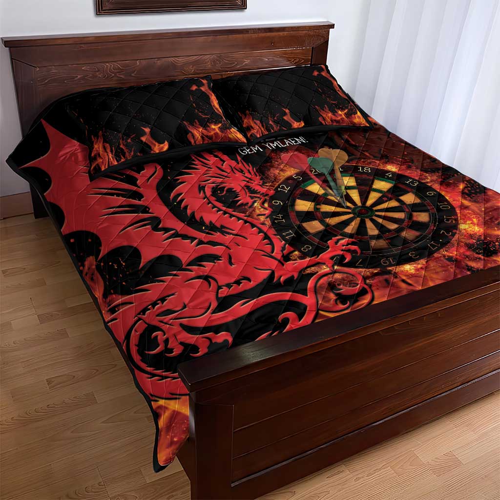 Wales Darts Quilt Bed Set Cymru Dragon Gem Ymlaen Flaming Vibes - Wonder Print Shop