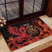 Wales Darts Rubber Doormat Cymru Dragon Gem Ymlaen Flaming Vibes - Wonder Print Shop