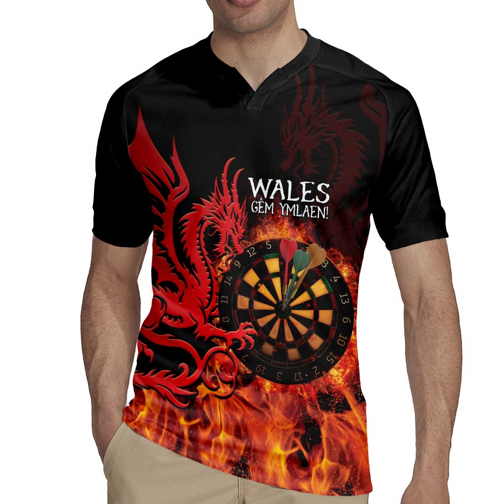 Wales Darts Rugby Jersey Cymru Dragon Gem Ymlaen Flaming Vibes - Wonder Print Shop