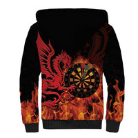 Wales Darts Sherpa Hoodie Cymru Dragon Gem Ymlaen Flaming Vibes - Wonder Print Shop
