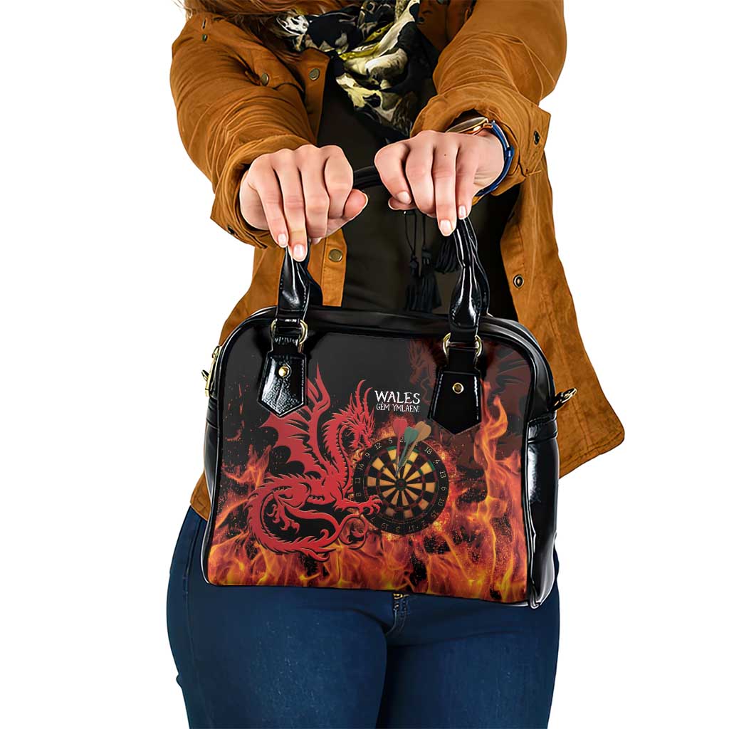 Wales Darts Shoulder Handbag Cymru Dragon Gem Ymlaen Flaming Vibes - Wonder Print Shop