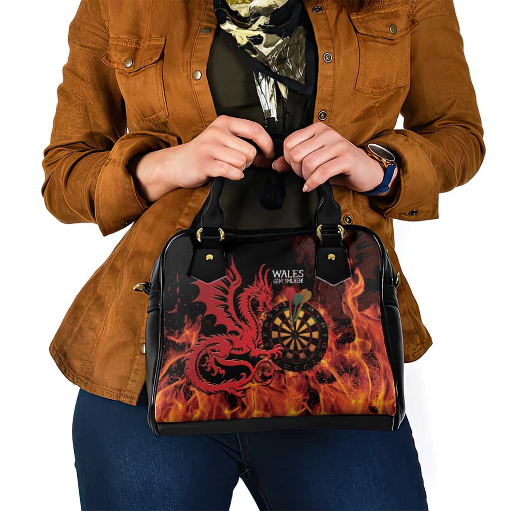 Wales Darts Shoulder Handbag Cymru Dragon Gem Ymlaen Flaming Vibes - Wonder Print Shop