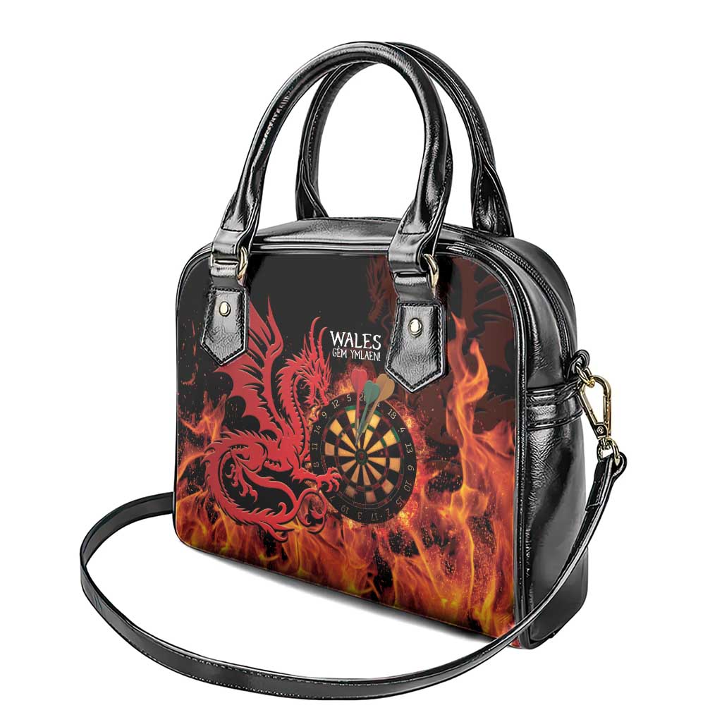 Wales Darts Shoulder Handbag Cymru Dragon Gem Ymlaen Flaming Vibes - Wonder Print Shop