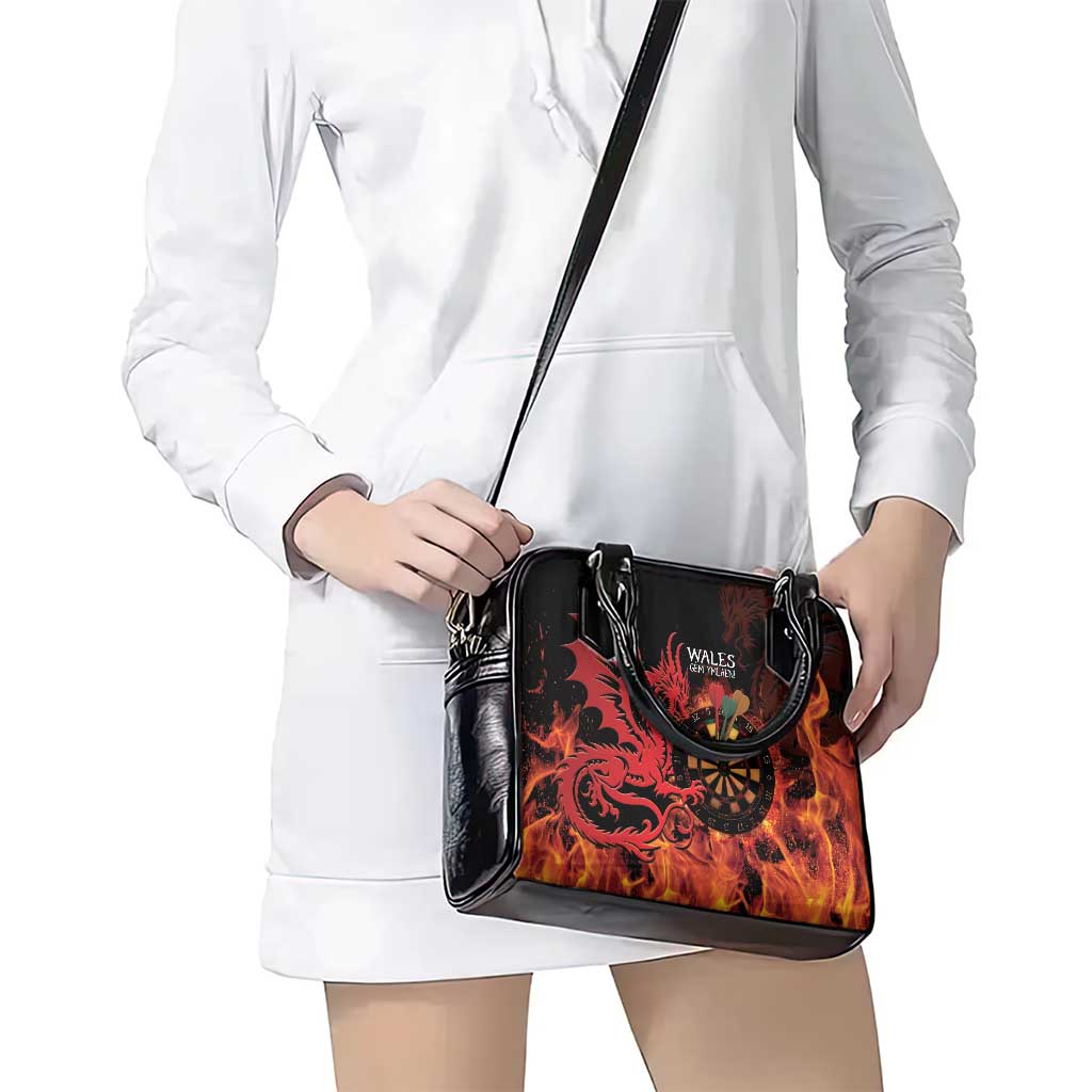 Wales Darts Shoulder Handbag Cymru Dragon Gem Ymlaen Flaming Vibes - Wonder Print Shop