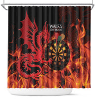 Wales Darts Shower Curtain Cymru Dragon Gem Ymlaen Flaming Vibes - Wonder Print Shop