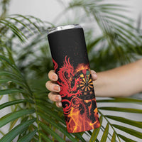 Wales Darts Skinny Tumbler Cymru Dragon Gem Ymlaen Flaming Vibes - Wonder Print Shop